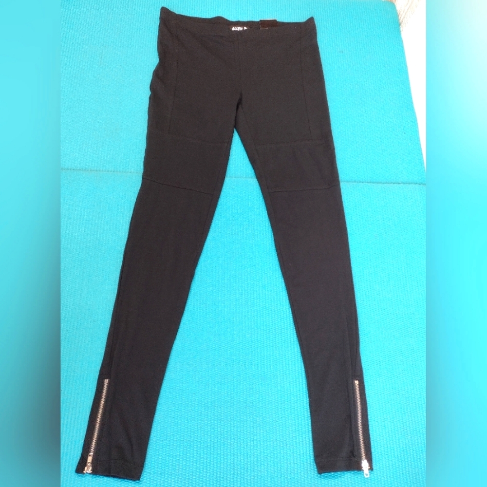 NWT Allen B by Allen Schwartz Womens Ankle Zip Leggings Black - S